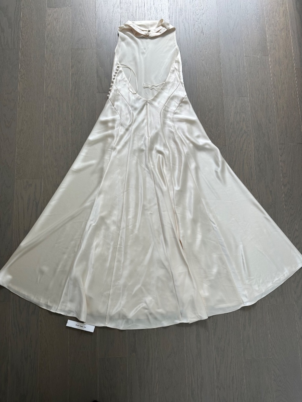 Reformation ROY Satin Wedding Dress Halter Gown Fior Di Latte Ivory With Tags 6 - Picture 3 of 15